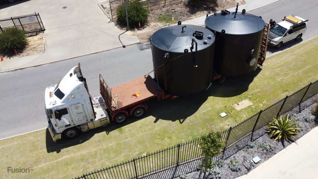 30mm Thick HDPE sodium hydroxide (caustic soda) and sodium hypochlorite storage tanks
